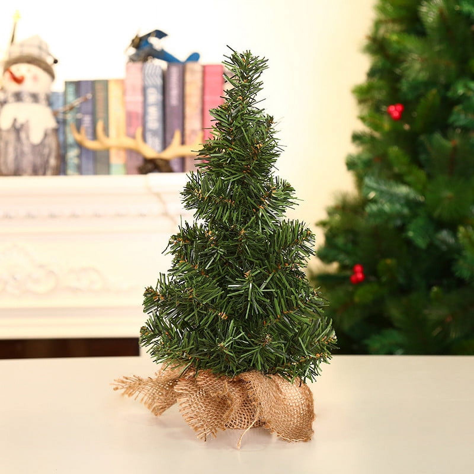 Christmas Clearance Tpzfurit 30cm Tabletop Christmas Tree with Realistic Frosted Branches \u0026 Nut Decorations - Durable, Fire-Resistant PE Material for Safe Holiday Decor - Includes Wrapped Brown Base